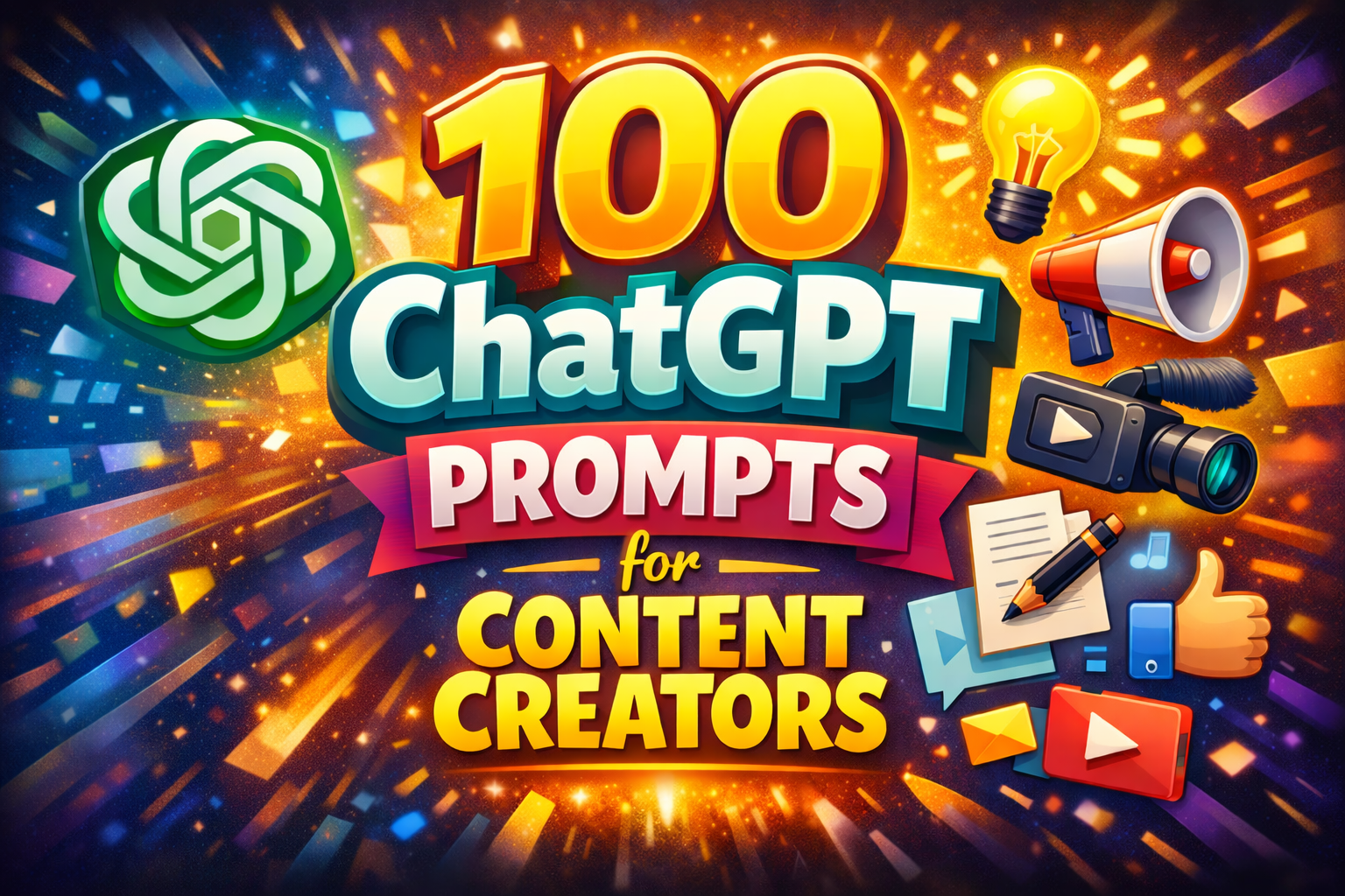 100 ChatGPT Prompts for Content Creators , chatgpt prompts for content creators, ai prompts for bloggers, chatgpt prompts for writers, chatgpt content prompts, ai prompts for social media content, chatgpt prompts for youtube creators, ai content creation prompts, chatgpt prompts list