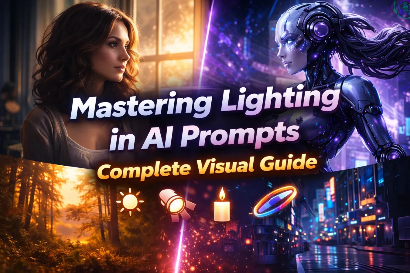Mastering Lighting in AI Prompts: Complete Visual Guide , AI prompt lighting, mastering lighting in AI prompts, AI image lighting guide, text to image lighting, AI art lighting styles, cinematic lighting AI, photorealistic AI lighting