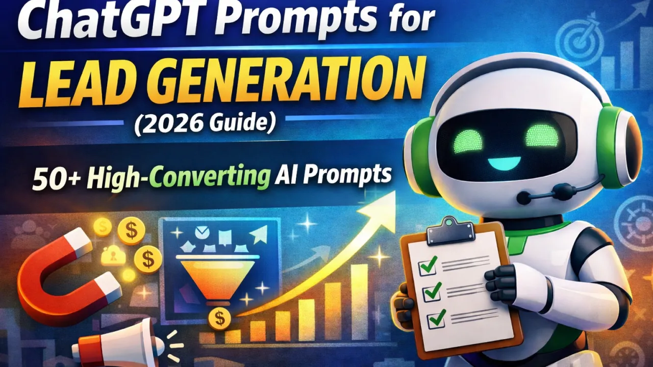 ChatGPT Prompts for Lead Generation (2026) - High-Converting AI Sales Scripts , ChatGPT prompts for lead generation, AI lead generation prompts, B2B lead generation AI, ChatGPT marketing prompts, AI sales scripts, automated sales funnel, CRM automation, generate leads with AI, high converting prompts, AI prospecting tools