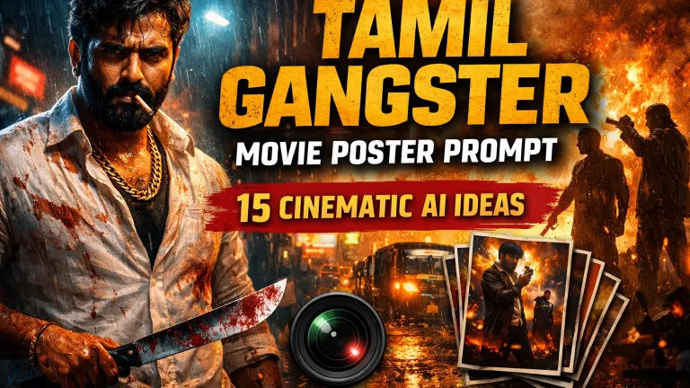 Tamil Gangster Movie Poster Prompt (15 Cinematic AI Ideas) Tamil Gangster Movie Poster Prompt (15 Cinematic AI Ideas)