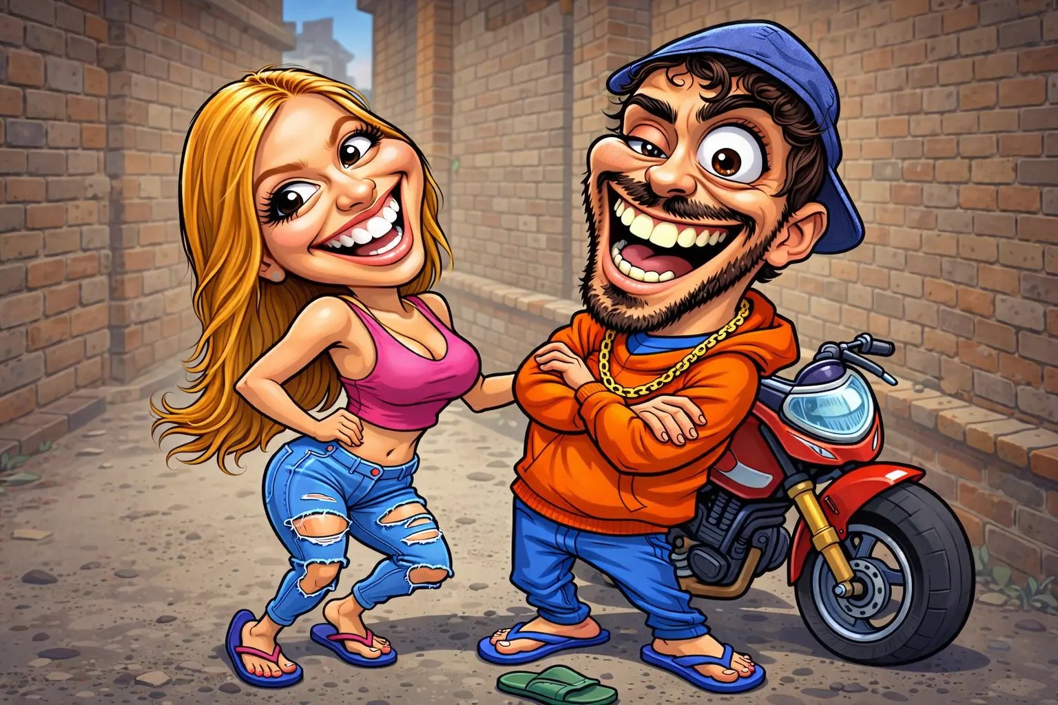 Desi Roast Caricature Cartoon – Funny Street Swag Big Head Illustration - After