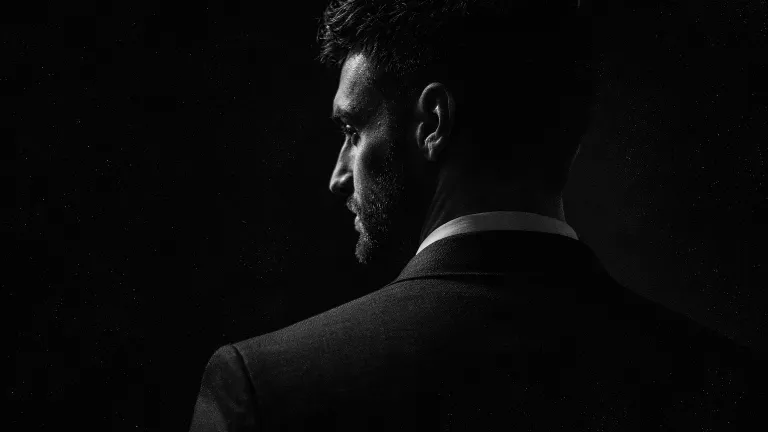 Cinematic Black and White Portrait | Film Noir Style Photography 8K Ultra Realistic , cinematic portrait, black and white photography, film noir portrait, dramatic lighting portrait, chiaroscuro lighting, ultra realistic portrait, 8k portrait photography, noir photography style, moody portrait, vintage cinematic look