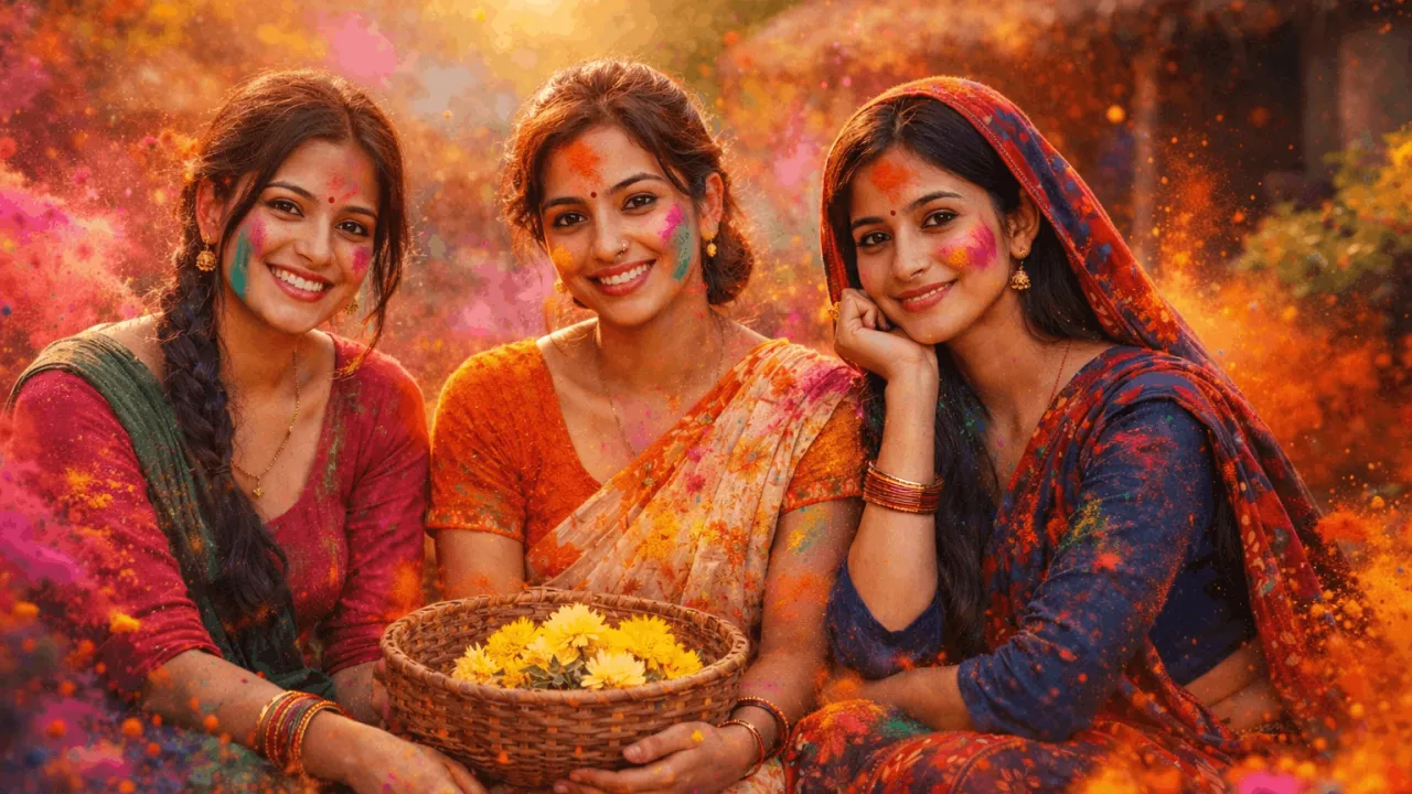 Cinematic Holi AI Image Enhancement Prompt | Realistic AI Holi Edit , cinematic holi image prompt, holi image enhancement ai, holi festival ai image edit, image to image holi prompt, realistic holi photo editing, ai holi festival images, cinematic holi photo effect, holi gulal ai prompt