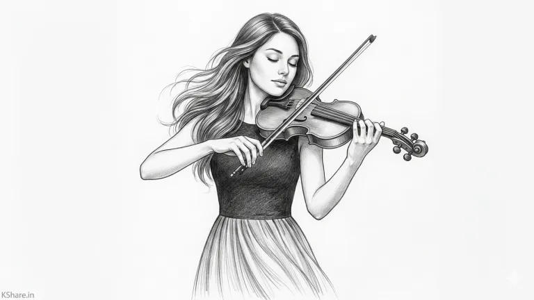 Pencil Sketch AI Prompt (2026) – Create Girl Playing Violin Drawing Like a Pro I...