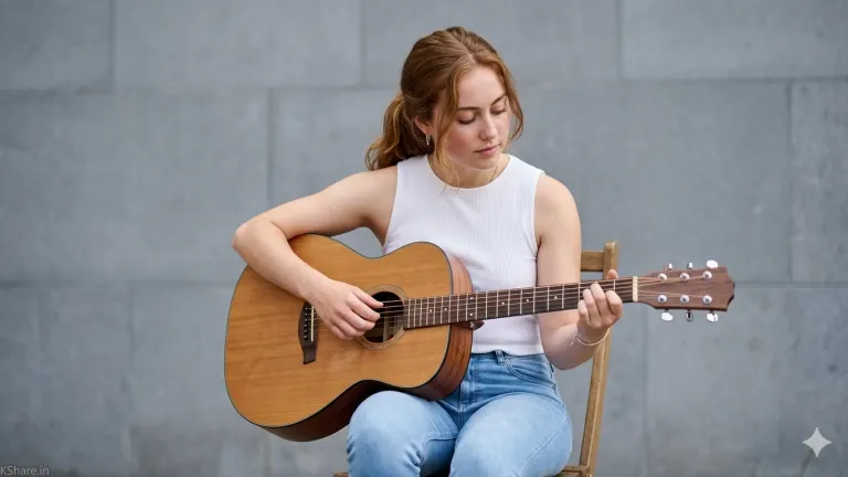 Woman plays acoustic guitar 2026 Updated Stunning AI Photo Editing Prompt