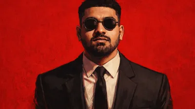 Dramatic Graphic Novel Digital Portrait Red Background Stylized Painting