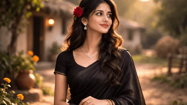 Elegant South Asian Woman Portrait: Sophisticated AI Images