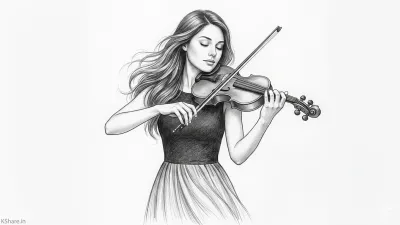 Pencil Sketch AI Prompt (2026) – Create Girl Playing Violin Drawing Like a Pro I...