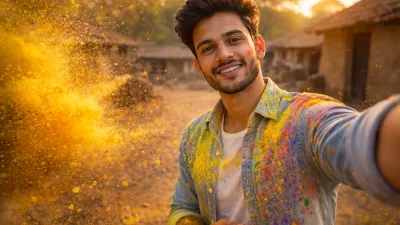 Ultra Realistic Holi Festival Portrait Prompt (Use Uploaded Face) Cinematic 8K A...