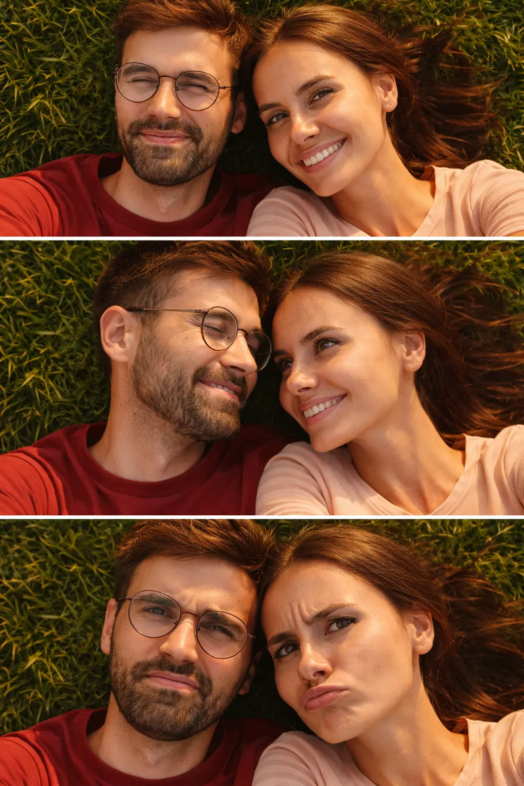 Ultra-Realistic Couple Selfie on Green Grass | Golden Hour 4K Photo Prompt - After