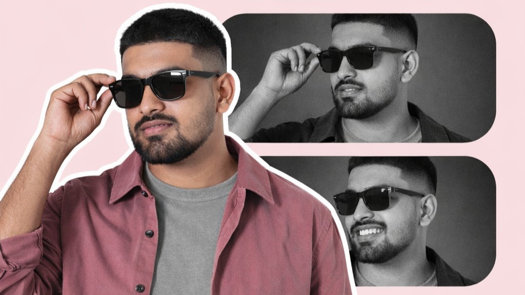 Vertical Poster Collage Design with Cinematic Black and White Panels - After