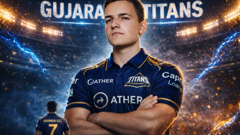 Gujarat Titans 2026 jersey AI prompt navy blue gold ultra realistic cricket kit