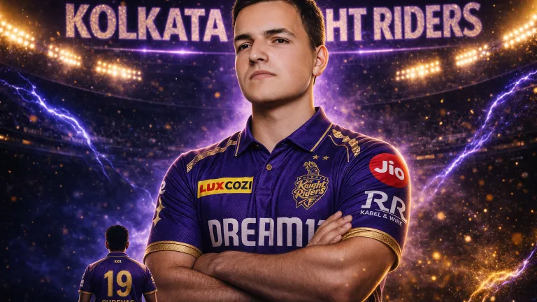 KKR jersey AI prompt purple gold IPL 2026 ultra realistic cricket kit