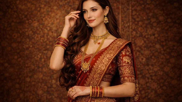 Realistic Indian bridal portrait generated using AI prompt